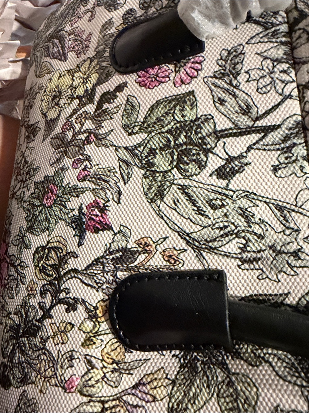 Brand new Floral Print Dome Satchel Handbag - Pink - Picture 5 of 6